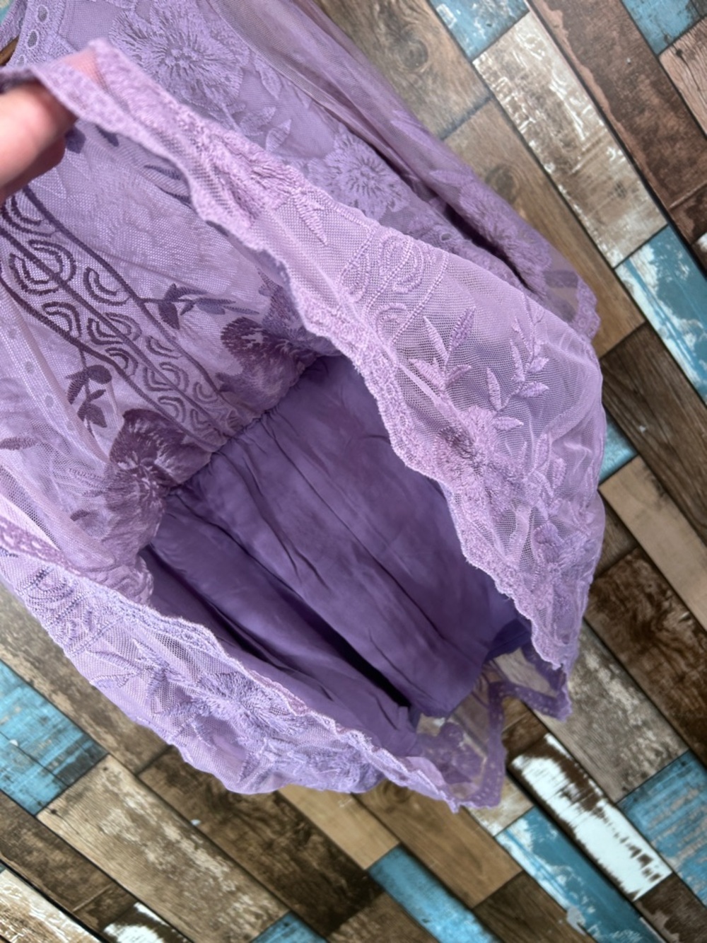 entro Purple Layered Lace Bohemian Top - Picture 7 of 11